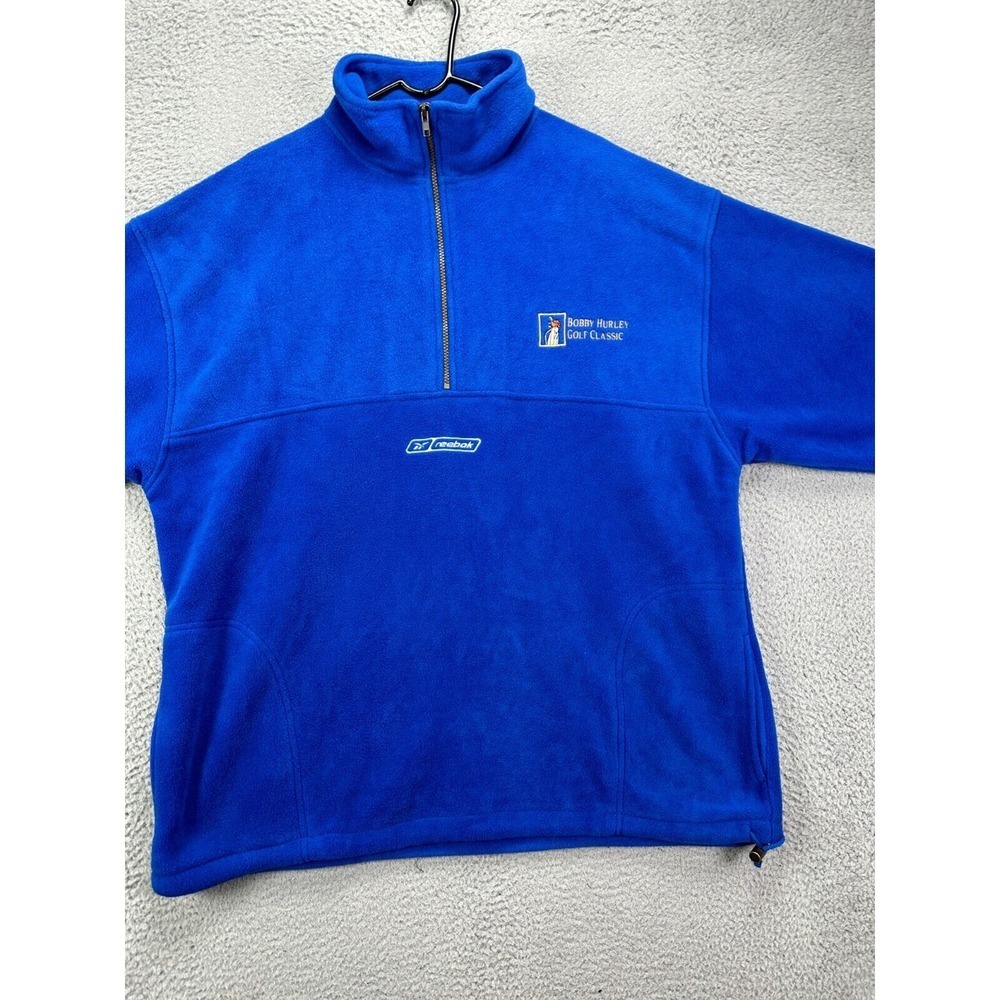 Reebok Jacket Mens XL Blue Quarter Zip Pullover Bobby Hurley Golf Classic EUC